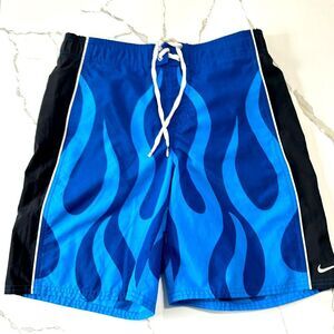 Nike | Boys Blue Black Waves Swim Trunks Board Shorts Lined